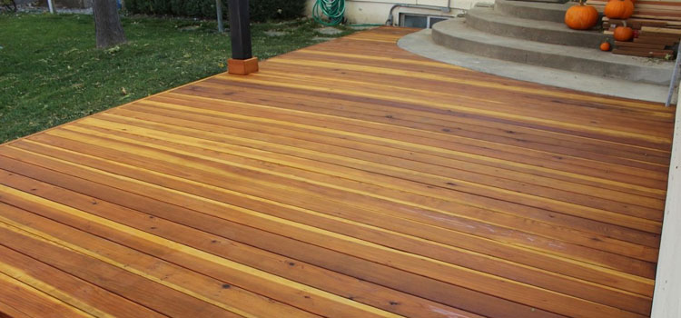 Smooth Redwood Decking in Mission Hills, CA